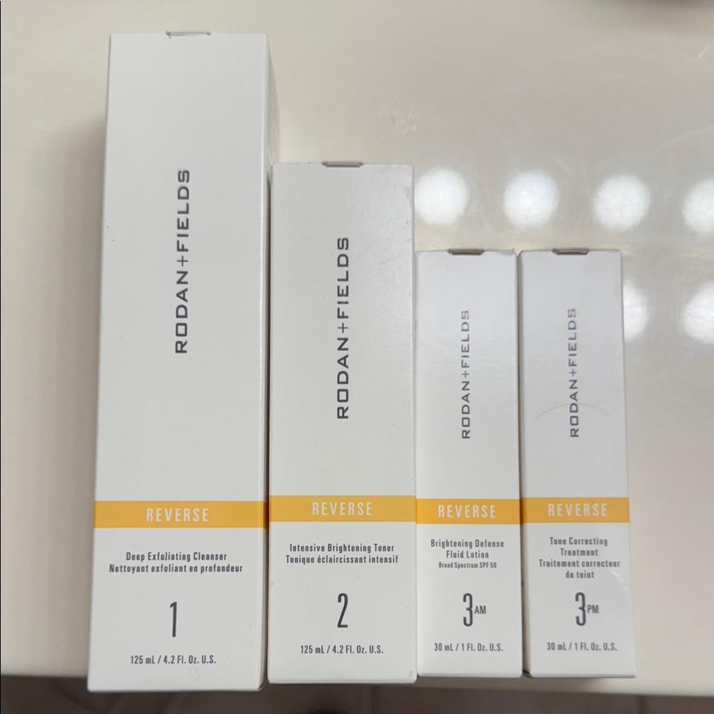 Rodan + Fields Reverse Skincare Set - White and Yellow Packaging
